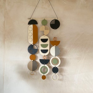 Retro Wall Art - Geometric Artwork - Minimal Home Decor - New Home Trend - Unique Centre Piece Art - Long Wall Tapestry - Wood Art