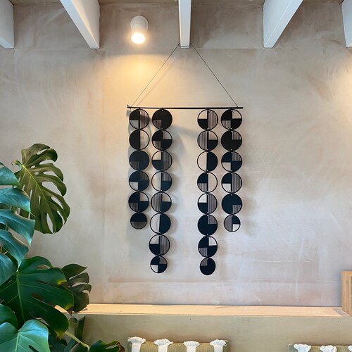 Black Modern Wall Hanging Large Wall Art Monochrome Art Etsy