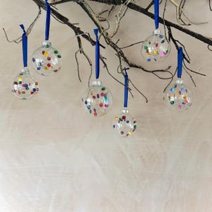 Handmade Sequin Bauble – Rainbow Glass Ornament – Year Round Hanging Decor – Colourful Party Decoration – Unique Tree Ornament