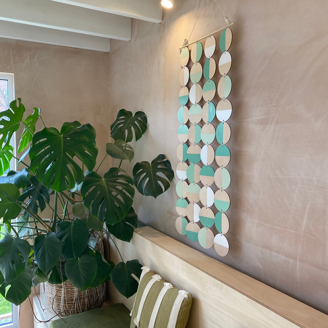 Green Wall Art Large Wall Decoration Green Geometric Art Etsy