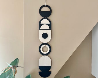 Black Wall Hanging Gift - Geometric Wall Art - New Home Gift - Housewarming Present - Mid-Century Home Decor - Art Gifting