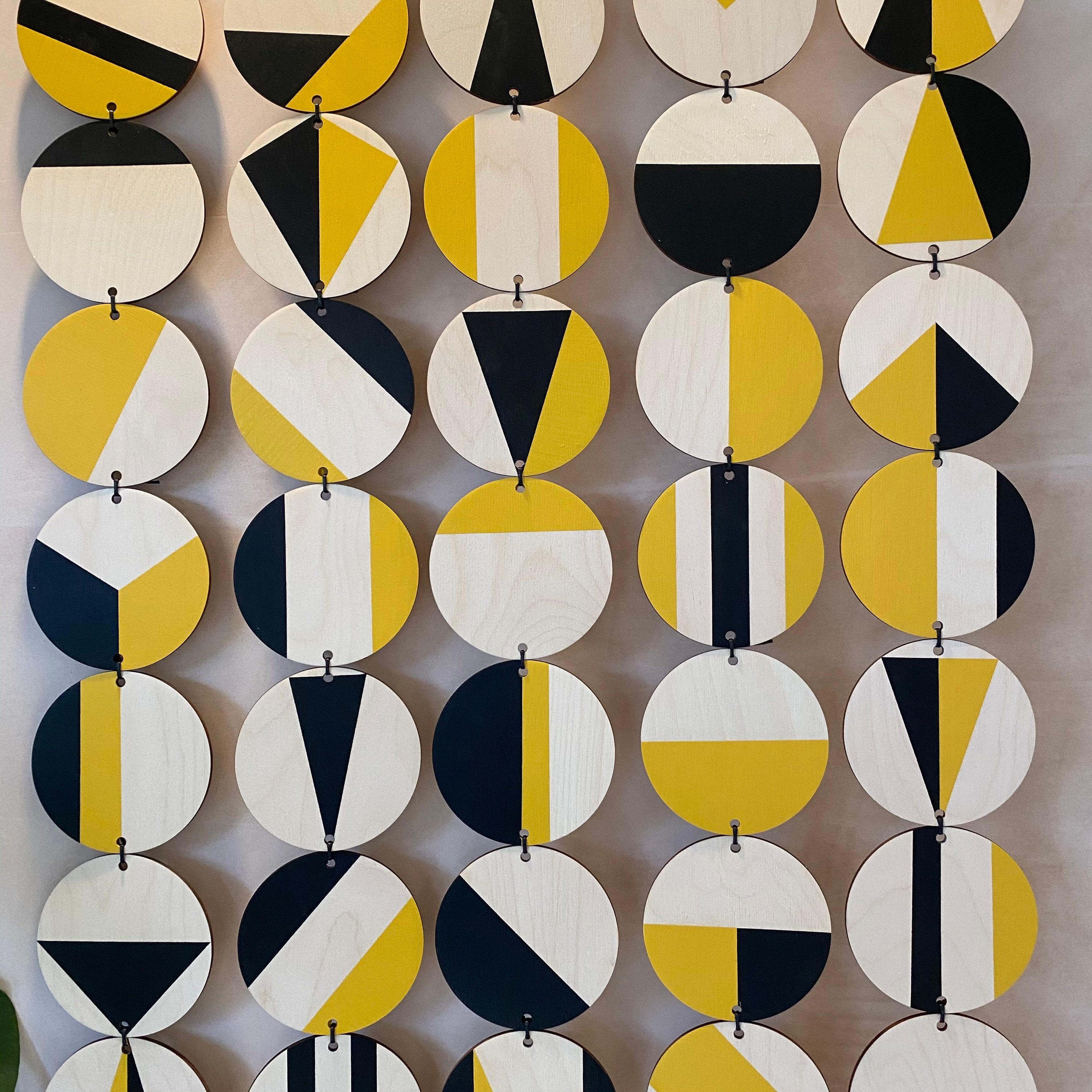 Black and Yellow Wall Art Large Decoration Huge Geometric Etsy