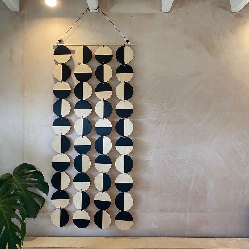 Large Black Wall Hanging Geometric Plywood Art Etsy UK