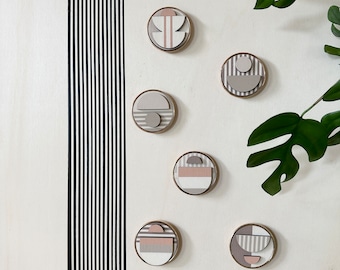 Moderne geometrische koelkastmagneten - kleurrijke magneten - modern decor halverwege de eeuw - koelkastmagneetkunst - moderne kunstmagneet - set van 6 magneten