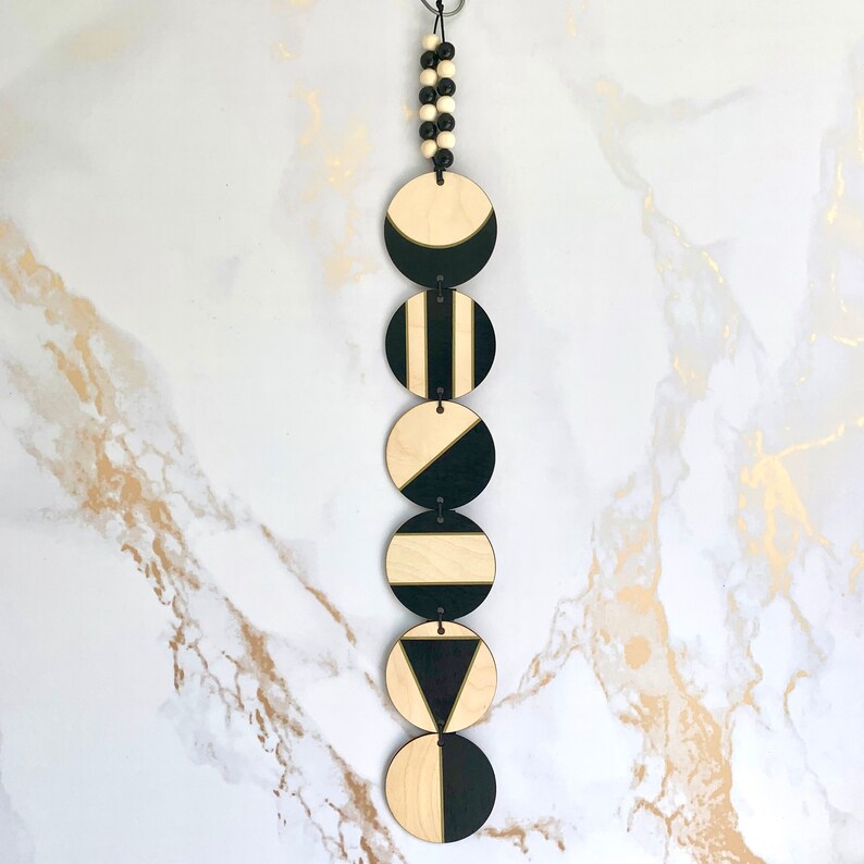 Black Wall Hanging Geometric Art Plywood Art Scandi Wall Etsy