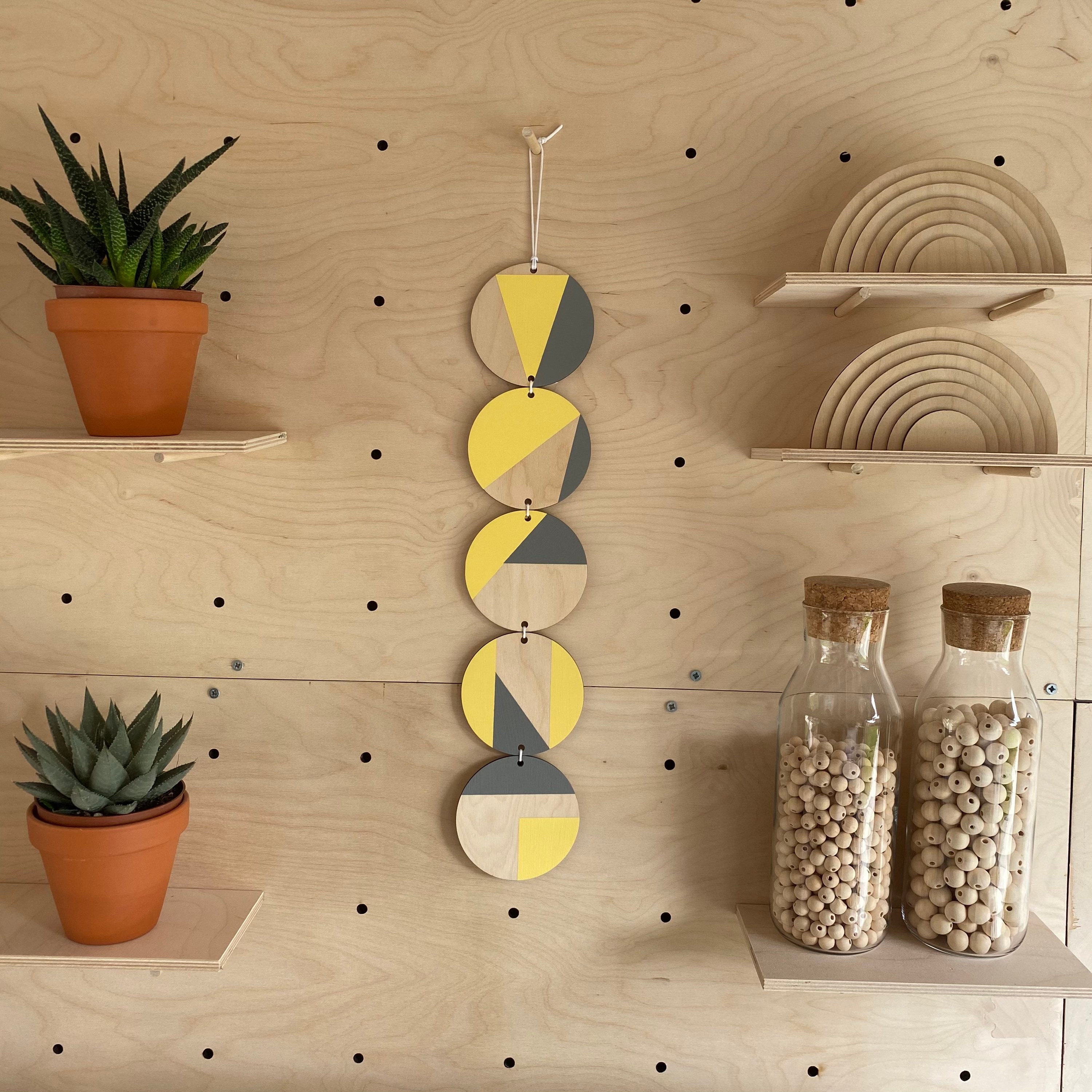 Custard Yellow and Grey Art Yellow Wall Hanging Art Etsy UK