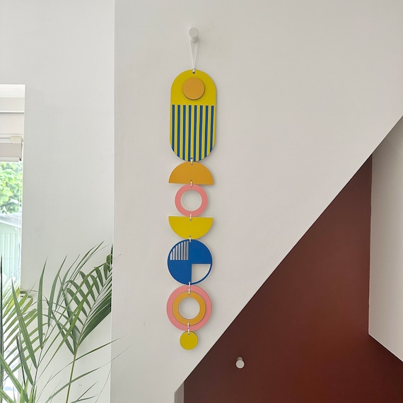 Bright Wall Hanging Eclectic Hanging Art Colourful Wall Decor Slim Long Art Thin Wall Hanging New Home Gift Custom Wall Art Etsy