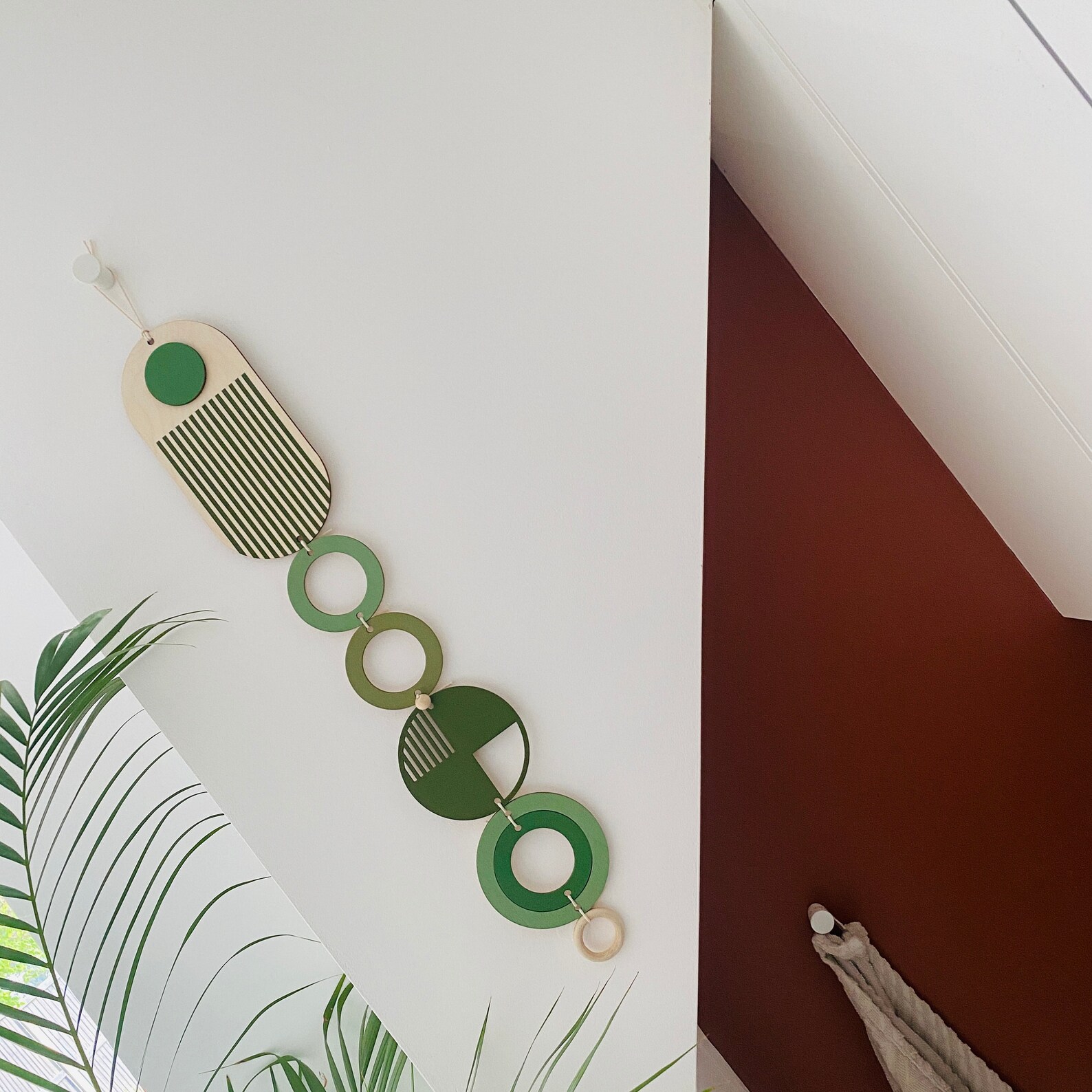 Green Modern Wall Art Handmade Birch Plywood Hanging 68cm Etsy