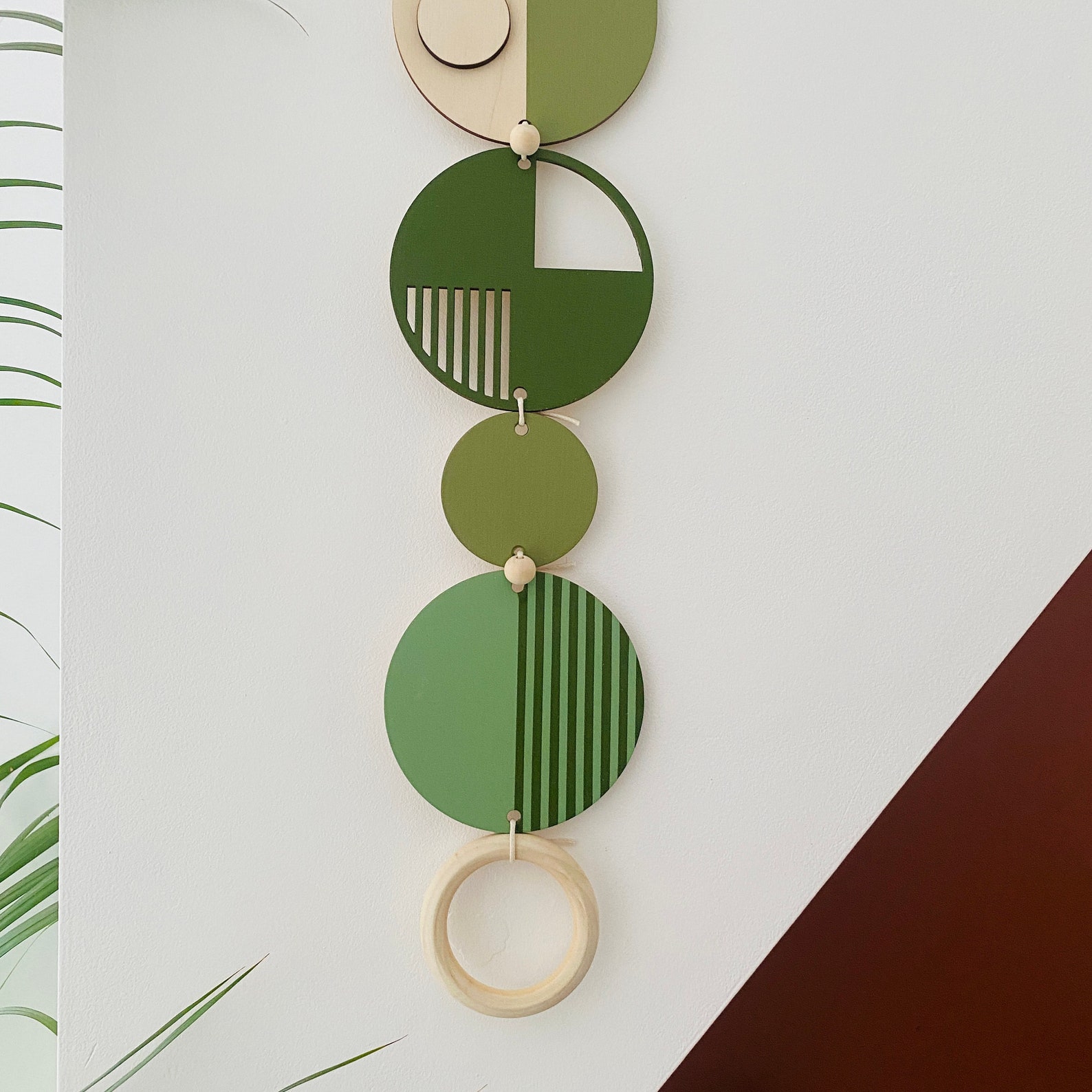 Geometric Modern Wall Art in Green Minimal Home Decor Trend Etsy