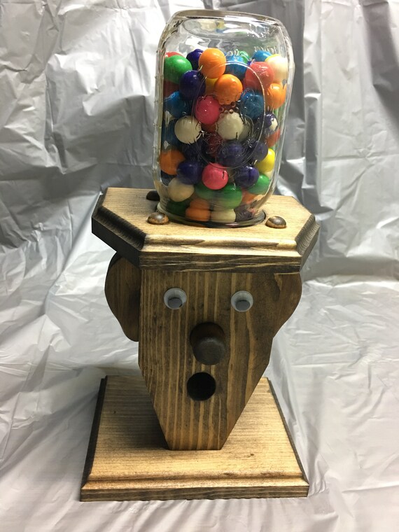 Wooden Funny Face Gum Ball Machine