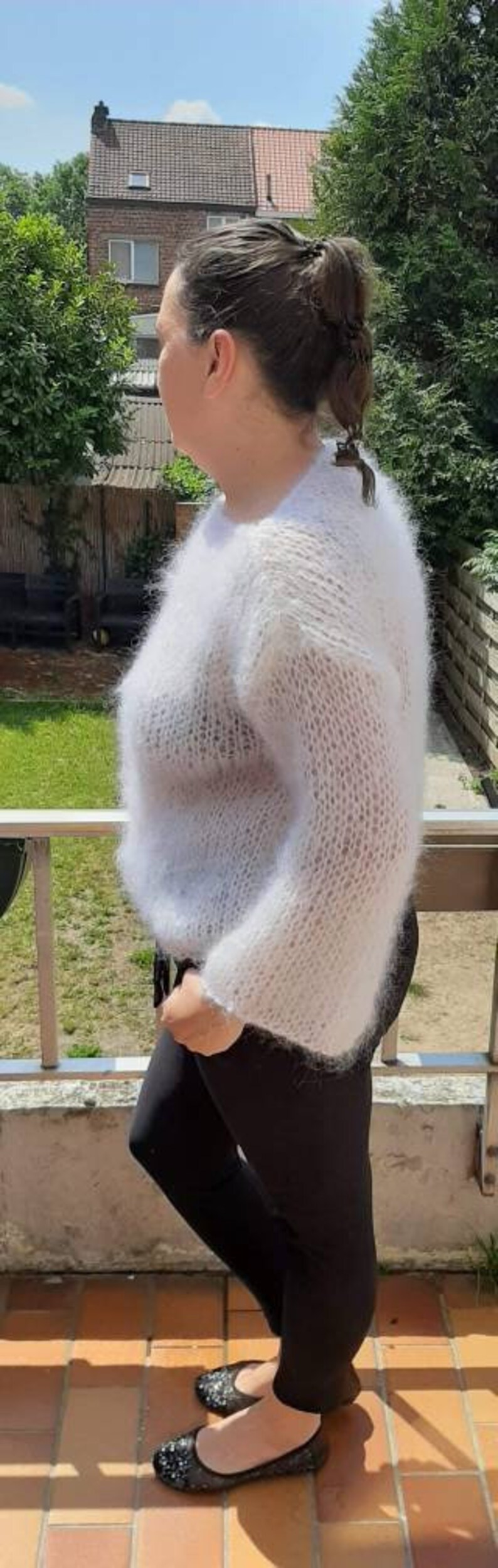 White mohair sweater Handmade White mohair sweater Wedding sweater