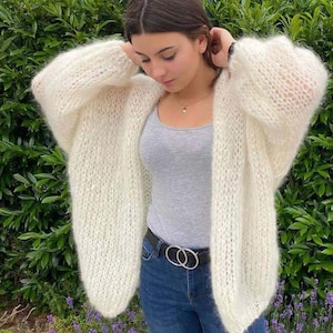 oversized mohair cardigan. mohair sweater