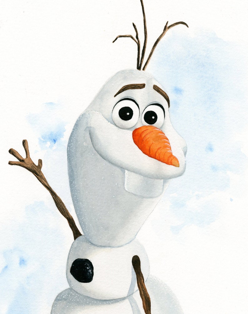Frozen Olaf watercolor artOnly Handmadeart for giftdisney | Etsy