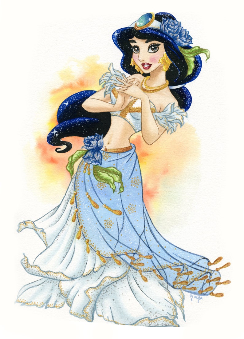 Jasmine Jasmine watercolor art for herdisney artJasmine Etsy