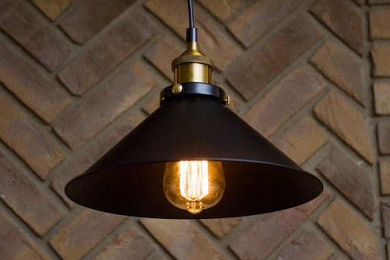 Vintage Style Black Pendant Light Industrial Ceiling Light Antique Retro Black Satin Round Chandelier Edison Bulb Lamp Cafe Restaurant