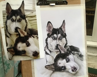 Custom Pet Portraits in Watercolour