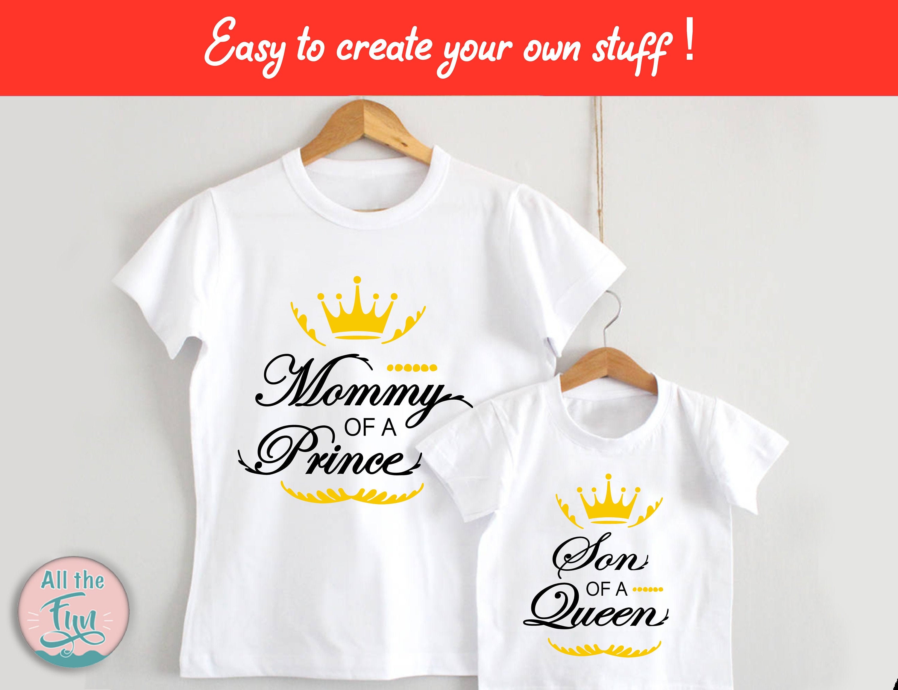 Download Mommy Of A Prince Svg Son Of A Queen Svg Mother And Son Crown Etsy
