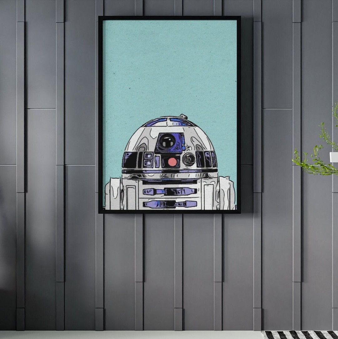 R2-D2 Comic Portrait Print, Star Wars Droid Wall Art (digital Download ...