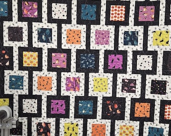 Handmade Halloween quilt, Spooky decor, Spooky handmade quilts