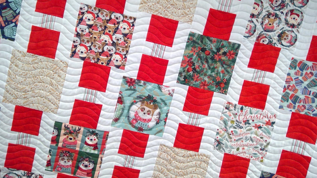 Handmade Christmas Quilt, Handmade Quilt, Finished Quilt, Vintage Quilt