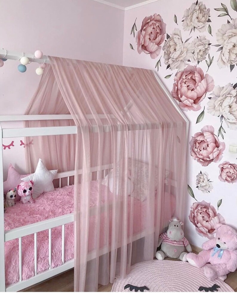 Flowers Nursery Decal Vinyl Stickers Peony Decals for Girl Etsy