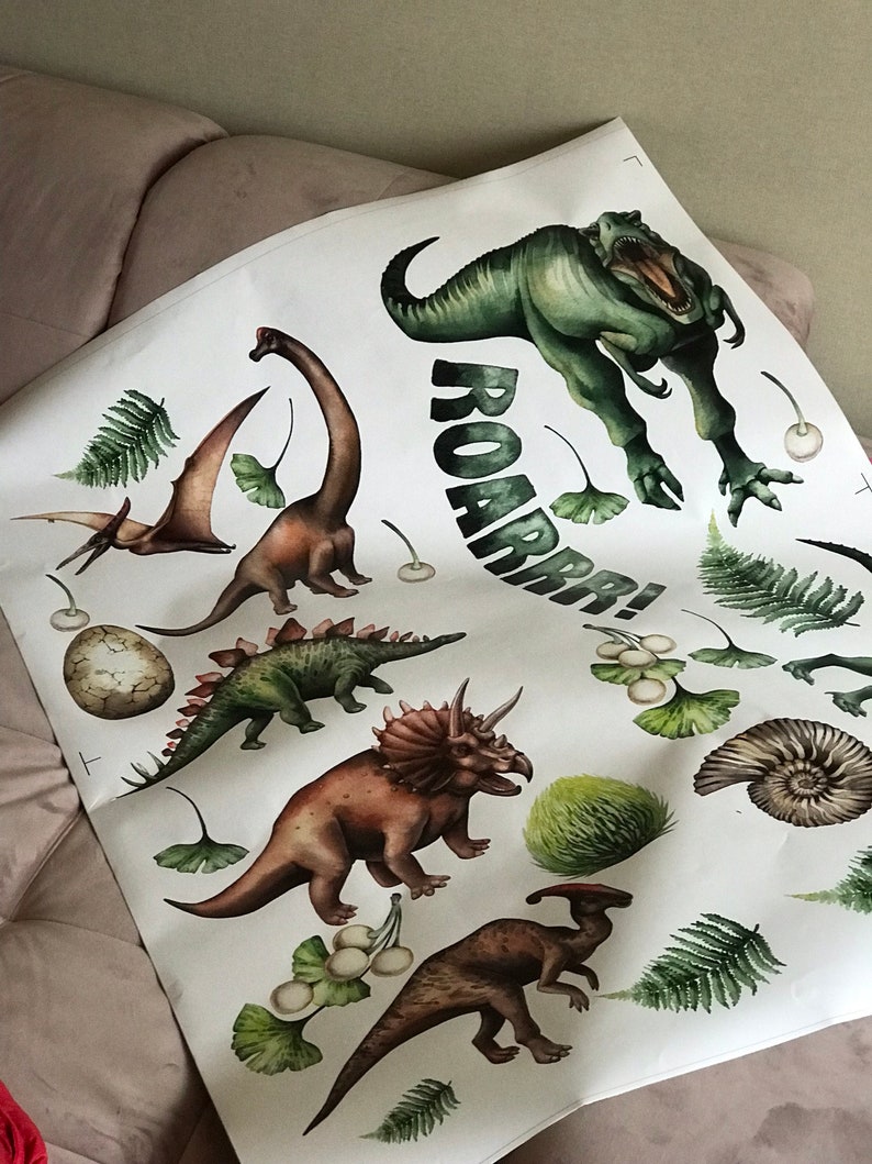 Calcomanías de la pared del dinosaurio para el niño niño | Etsy