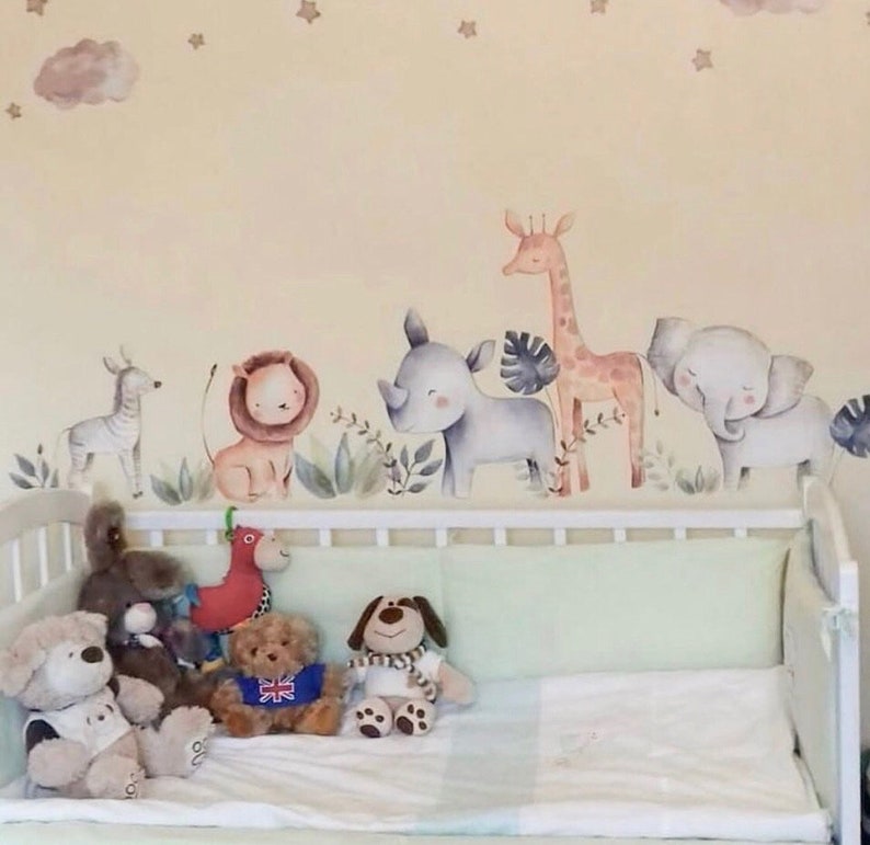 Safari Nursery Decor Wall Stickers Kids Wall Decal Boy Etsy