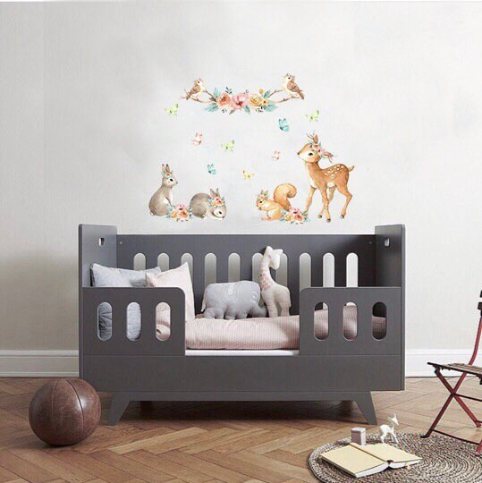 Woodland Nursery Wall Decal for Kids Forest Art Sticker Decor Etsy