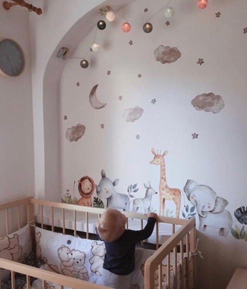 Safari Nursery Decor Wall Stickers Kids Wall Decal Boy Etsy
