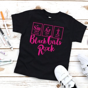 Toddler Black Smart Girls Rock | Black Excellence | Black and Proud Short Sleeve Tee