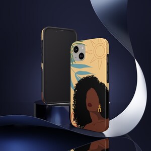 Boho Woman Phone Cover | Melanin Woman iPhone Case | Black Women | Melanin Plant Lover | African American | Black Art | Afro Woman - Gift f image 3