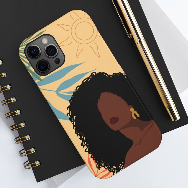 Boho Woman Phone Cover | Melanin Woman iPhone Case | Black Women | Melanin Plant Lover | African American | Black Art | Afro Woman - Gift f image 7