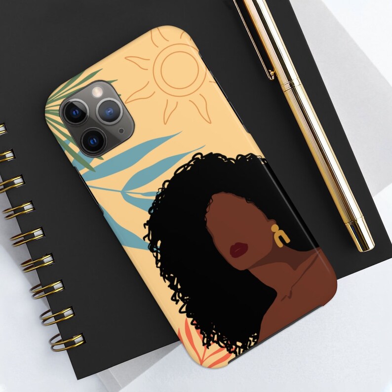 Boho Woman Phone Cover | Melanin Woman iPhone Case | Black Women | Melanin Plant Lover | African American | Black Art | Afro Woman - Gift f image 9