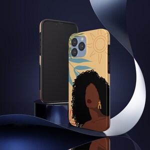 Boho Woman Phone Cover | Melanin Woman iPhone Case | Black Women | Melanin Plant Lover | African American | Black Art | Afro Woman - Gift f image 4