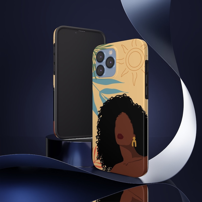 Boho Woman Phone Cover | Melanin Woman iPhone Case | Black Women | Melanin Plant Lover | African American | Black Art | Afro Woman - Gift f image 4