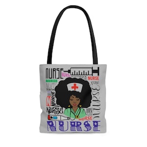 Black Women Nurse Tote Bag | Melanin Nurses | African American Bag | Nursing Student Gift | Gift for Black Girls