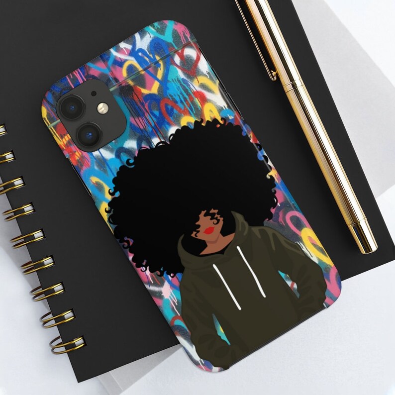 Black Afro Woman Phone Cover / Melanin Woman iPhone Case / Black Women / Graffiti Style / Afroamericano / Black Art / Afro Woman - imagen 8