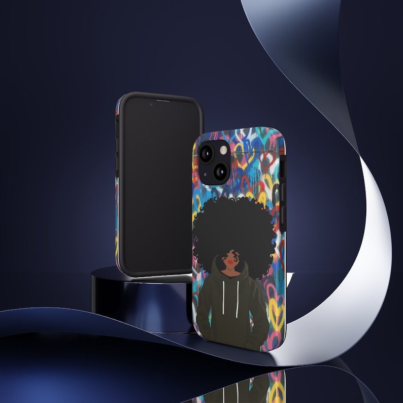 Black Afro Woman Phone Cover / Melanin Woman iPhone Case / Black Women / Graffiti Style / Afroamericano / Black Art / Afro Woman - imagen 4