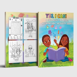 African American Children Coloring Book, Yes I Can Coloring Affirmation and Activity Book, Inspirational Empowering Coloring Activity Book