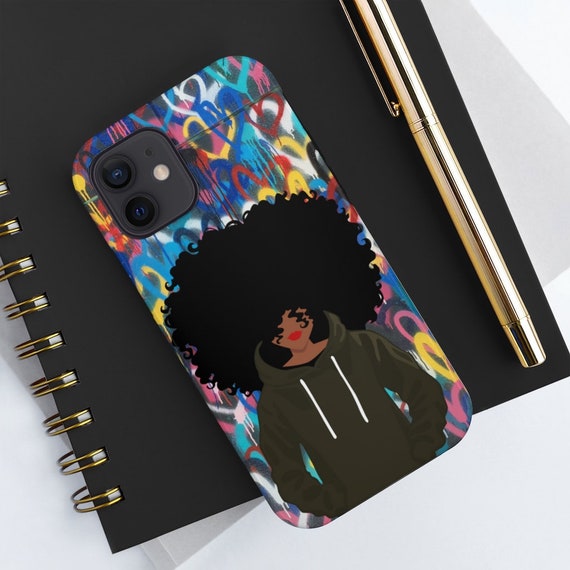 Black Afro Woman Phone Cover | Melanin Woman iPhone Case | Black Women | Graffiti Style | African American | Black Art | Afro Woman -