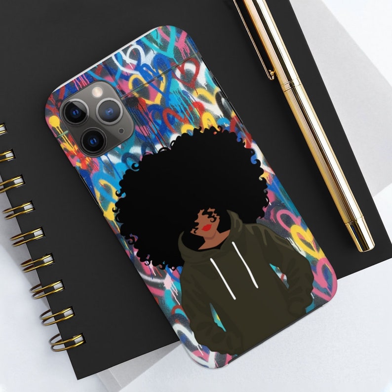 Black Afro Woman Phone Cover / Melanin Woman iPhone Case / Black Women / Graffiti Style / Afroamericano / Black Art / Afro Woman - imagen 9