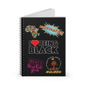 Black Woman Spiral Notebook | Melanin Magic | African American Gifts | Black Queen | Black History Lined Notebook