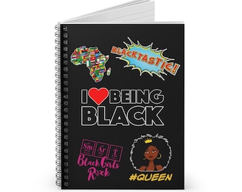 Black Woman Spiral Notebook | Melanin Magic | African American Gifts | Black Queen | Black History Lined Notebook