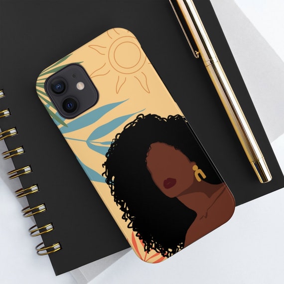 Boho Woman Phone Cover | Melanin Woman iPhone Case | Black Women | Melanin Plant Lover | African American | Black Art | Afro Woman - Gift f