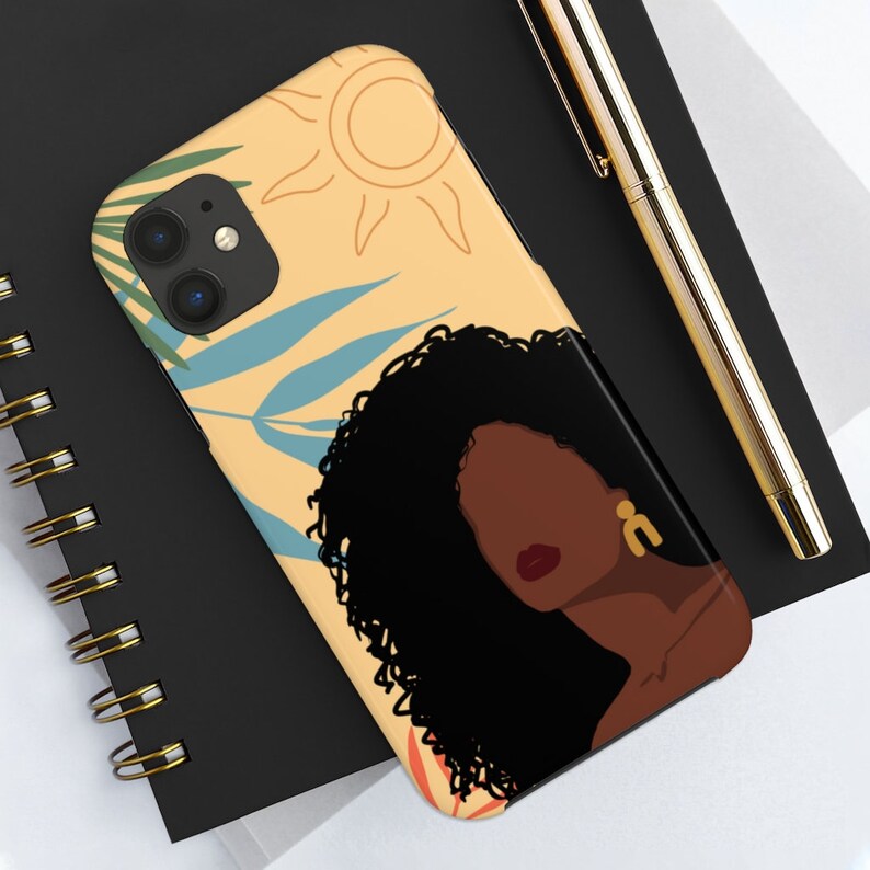 Boho Woman Phone Cover | Melanin Woman iPhone Case | Black Women | Melanin Plant Lover | African American | Black Art | Afro Woman - Gift f image 8