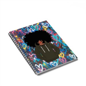 Black Women Spiral Notebook, Afro Journal, Black Girl Magic Gift, Black Excellence Ruled Lined Journal