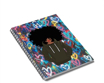Black Women Spiral Notebook, Afro Journal, Black Girl Magic Gift, Black Excellence Ruled Lined Journal