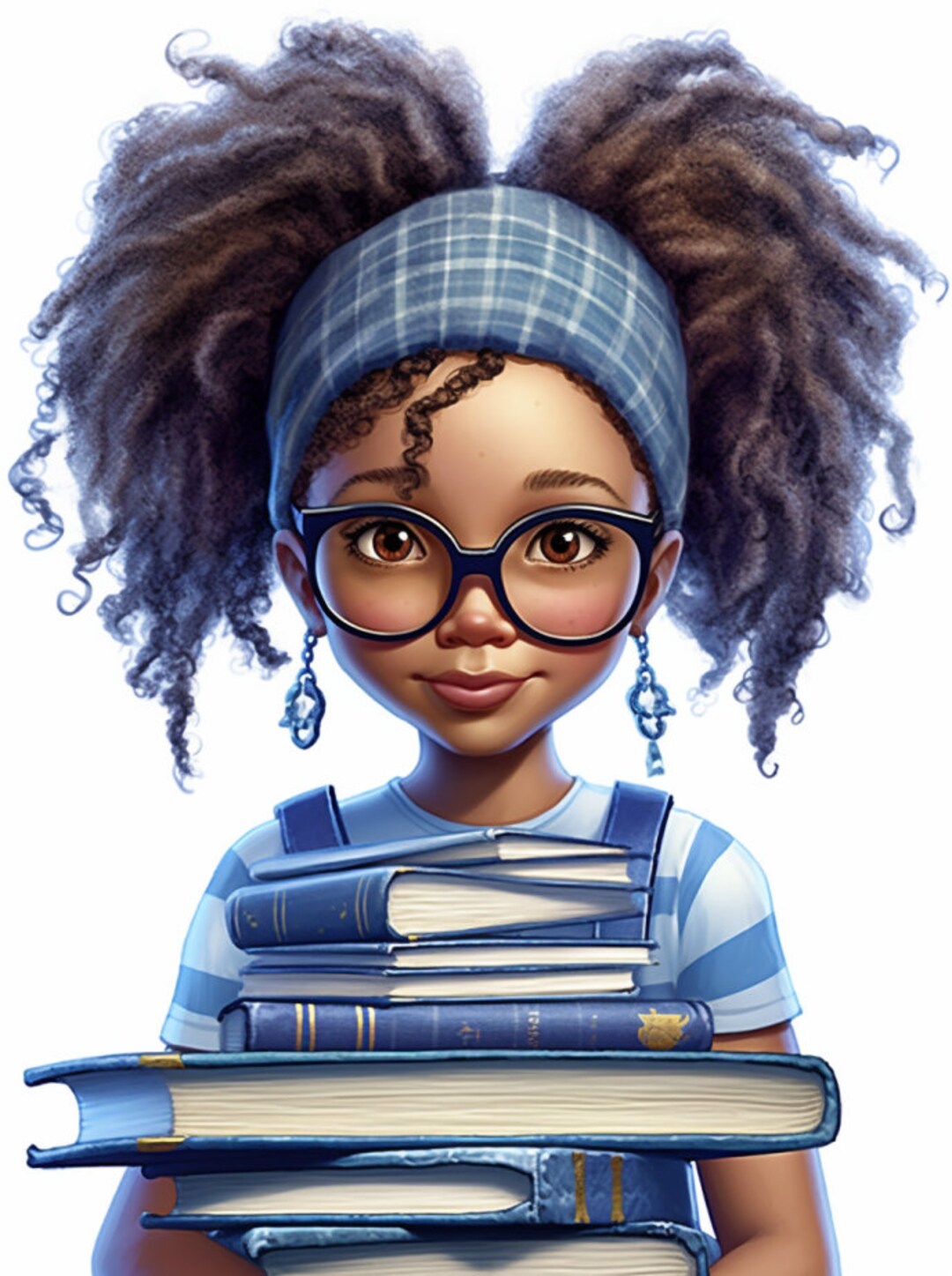 Well Read Black Young Girl in Blue Black Girl Magic Melanin Etsy