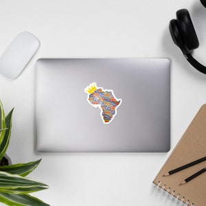 Kente Africa Sticker | Queen Mother Africa Sticker | Zwarte Trots | Black Excellence Sticker | Afrikaanse Pride Laptop Telefoon Bubble-vrije sticker