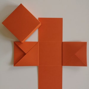 Explosion box to design yourself, blank, different colors, approx. 7 x 7 x 7 cm DIY, make yourself Orange